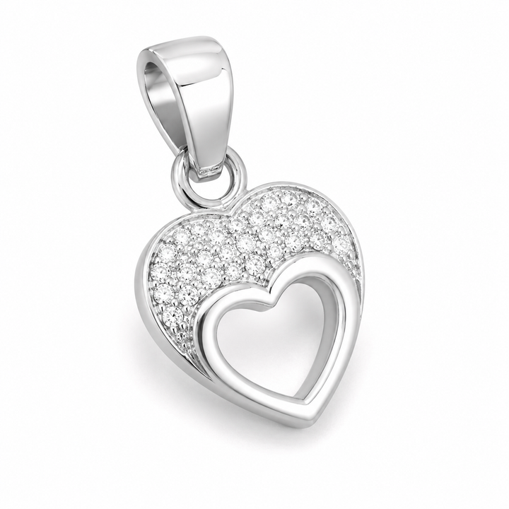 Platinum Diamond Pendant for Women – Pt950 Contemporary Sparkling Diamond Pendant, 1.44g | Savya Jewels