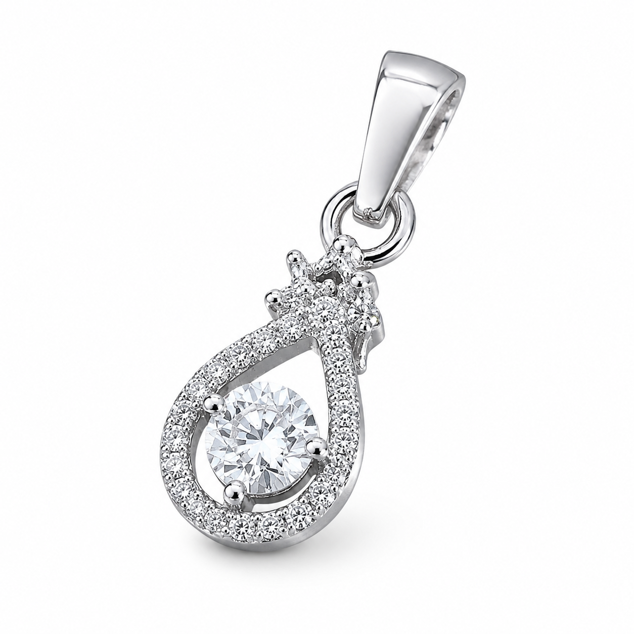 Platinum Pendant for Women – Pt950 Sparkling Pendant with Contemporary Design, 1.33g | Savya Jewels