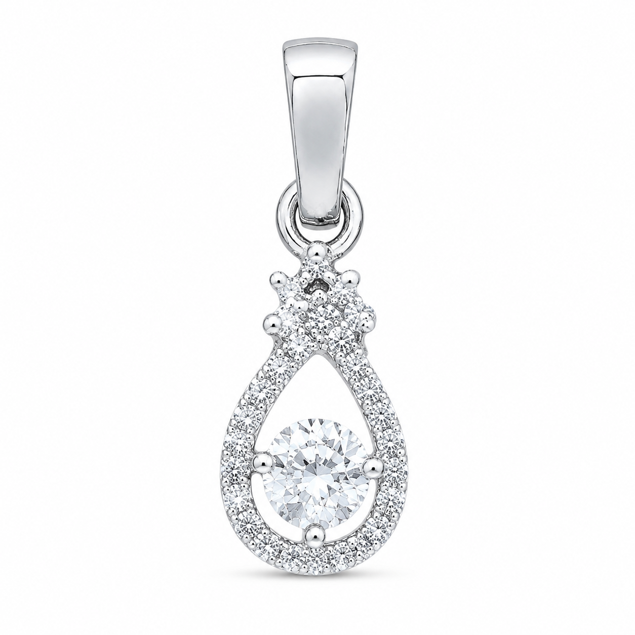 Platinum Pendant for Women – Pt950 Sparkling Pendant with Contemporary Design, 1.33g | Savya Jewels