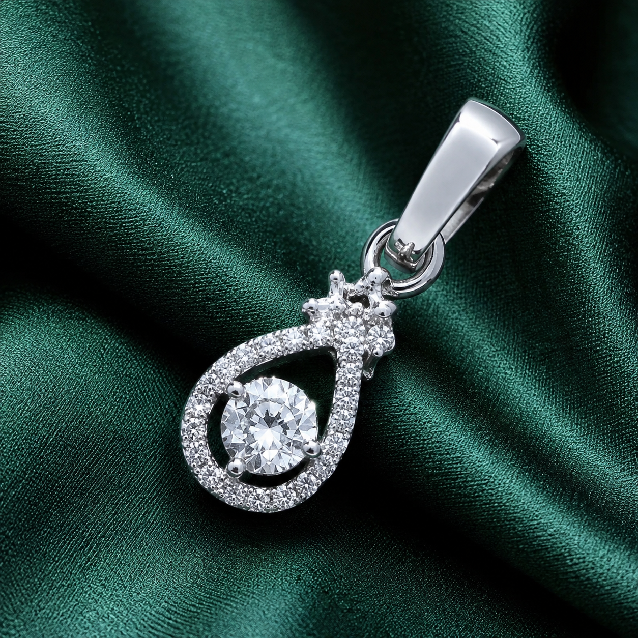 Platinum Pendant for Women – Pt950 Sparkling Pendant with Contemporary Design, 1.33g | Savya Jewels