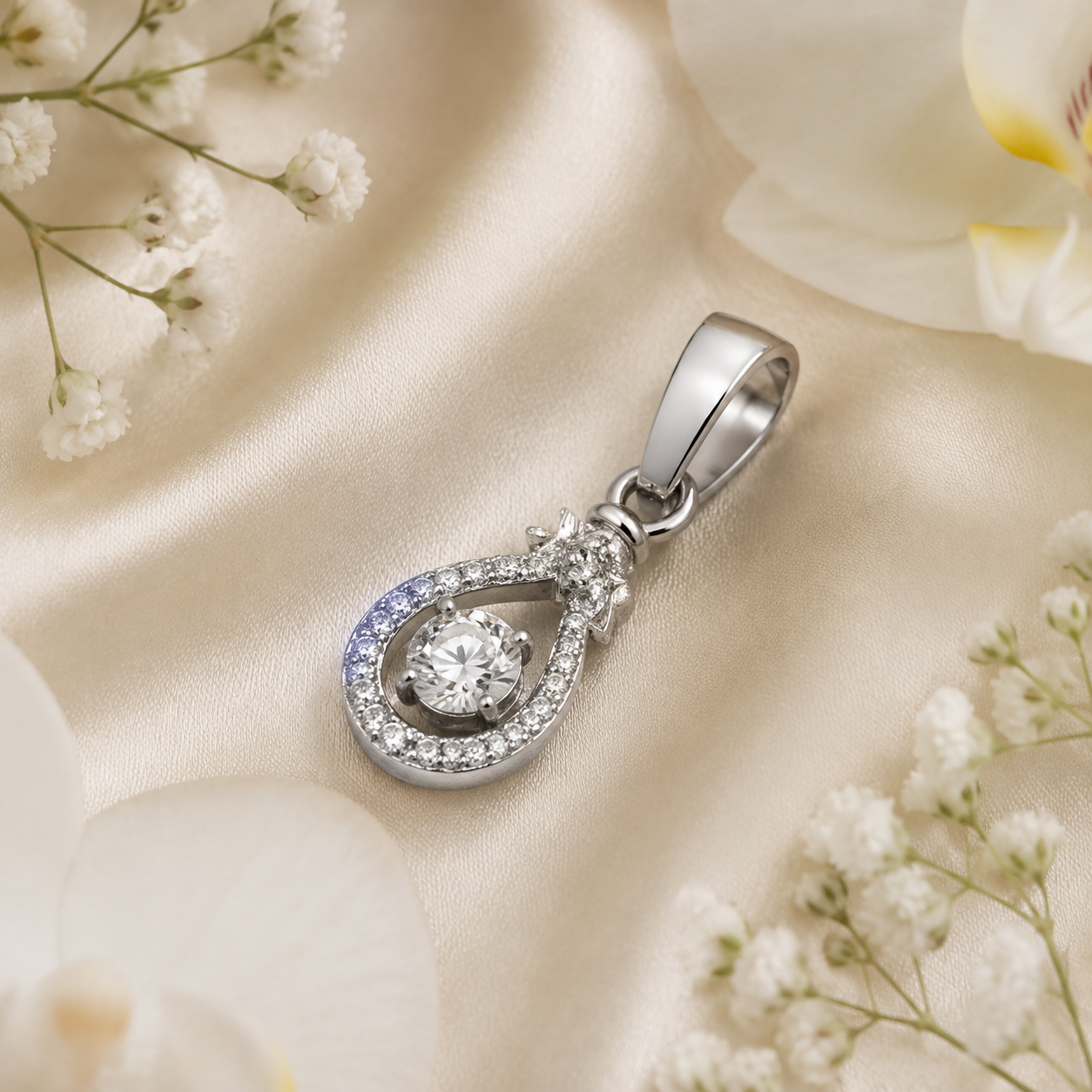 Platinum Pendant for Women – Pt950 Sparkling Pendant with Contemporary Design, 1.33g | Savya Jewels