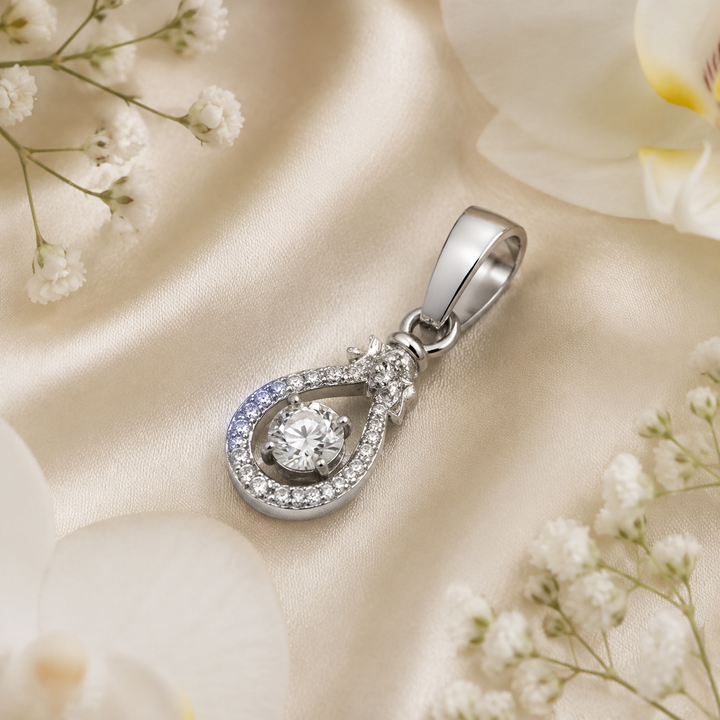 Platinum Pendant for Women – Pt950 Sparkling Pendant with Contemporary Design, 1.33g | Savya Jewels