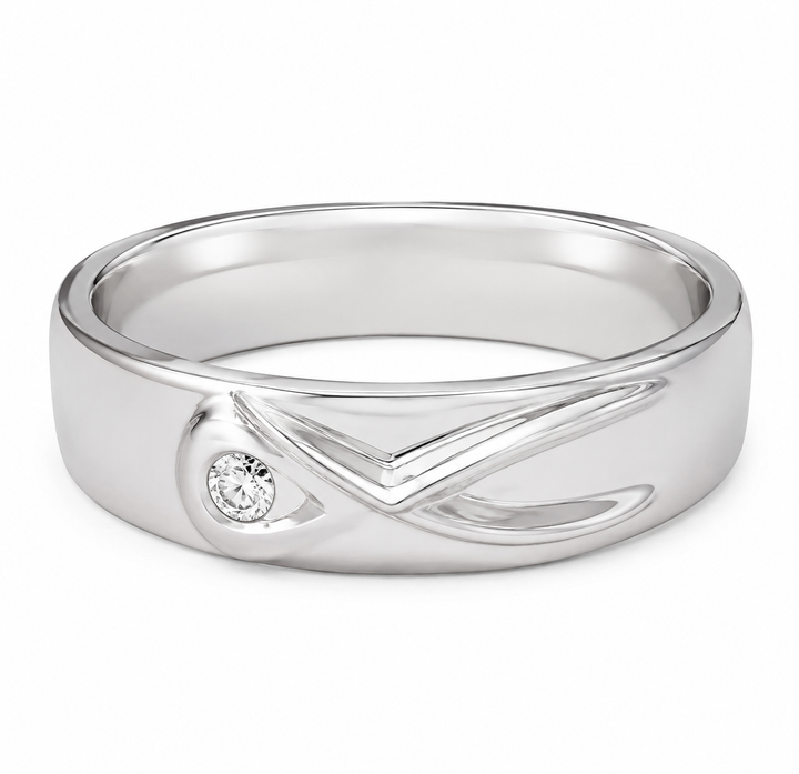 Pt950 Platinum Diamond Band with 0.04Ct IJ/SI Diamonds – 7.64g High Polish Finish | Savya Jewels