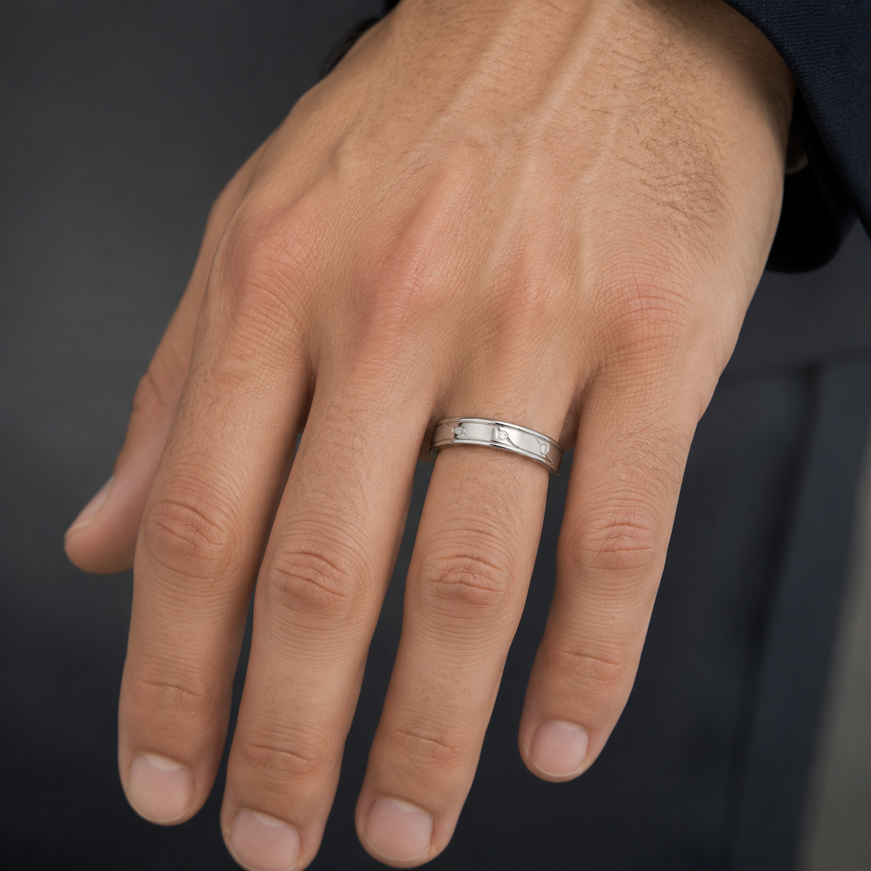 Pt950 Platinum Diamond Band with 0.10Ct HI/SI Diamonds – 3.28g Lightweight High Polish | Savya Jewels