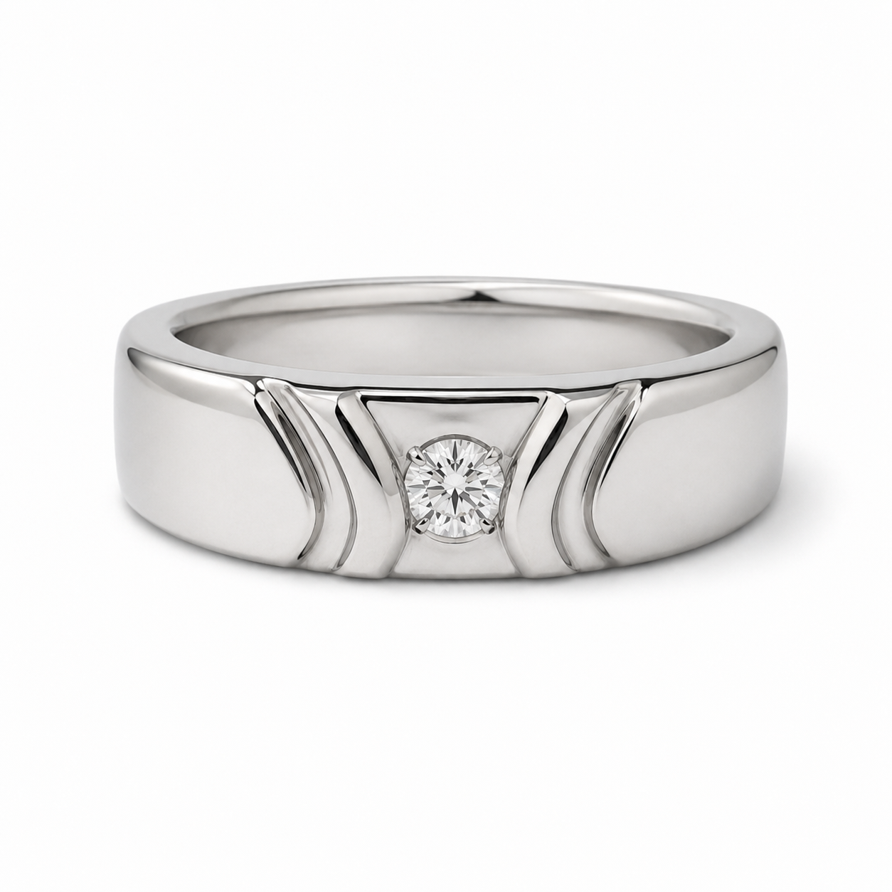Pt950 Platinum Diamond Band with 0.12Ct IJ/SI Diamonds – 7.66g High Polish Finish | Savya Jewels