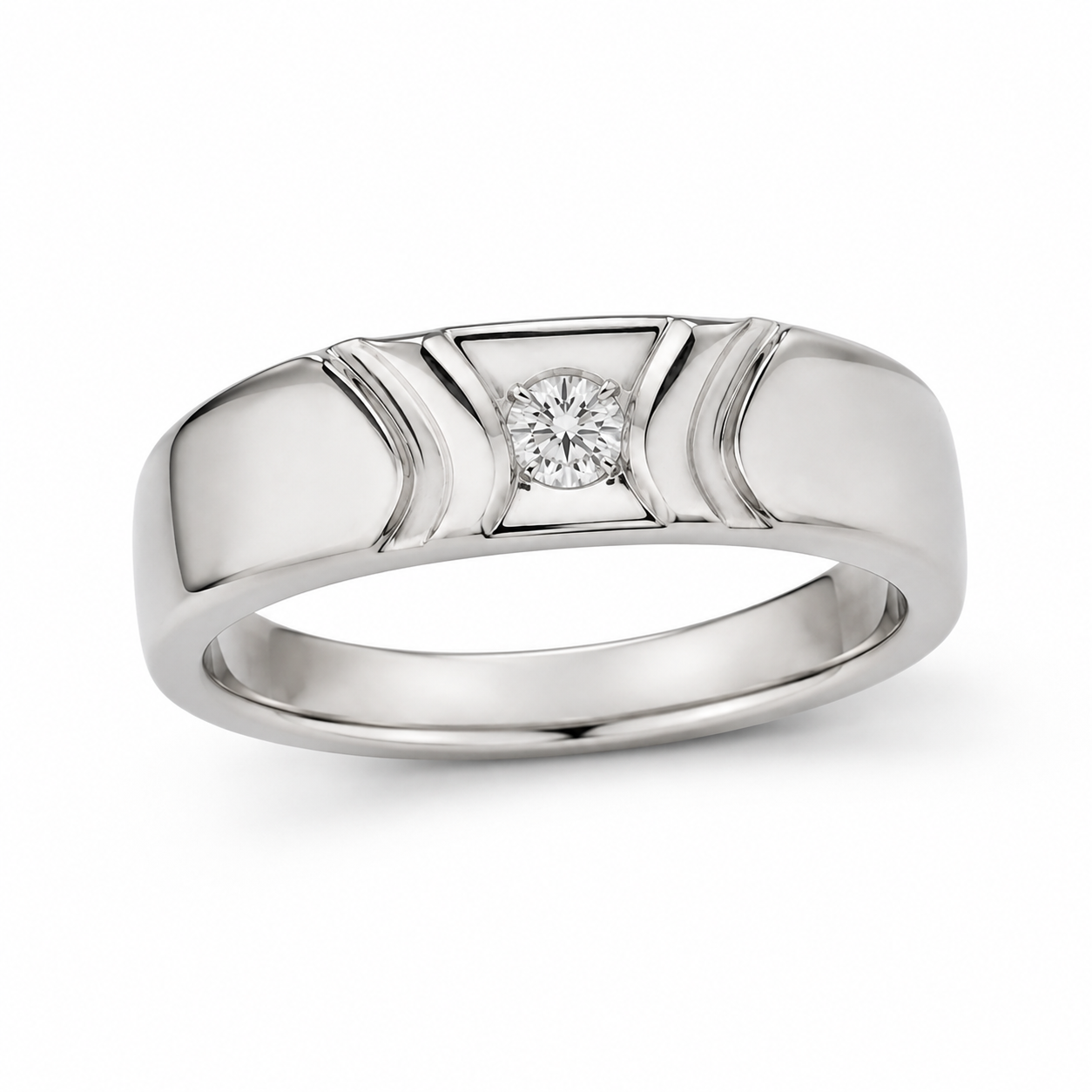 Pt950 Platinum Diamond Band with 0.12Ct IJ/SI Diamonds – 7.66g High Polish Finish | Savya Jewels
