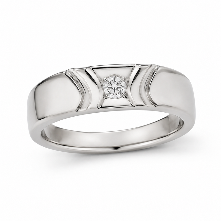Pt950 Platinum Diamond Band with 0.12Ct IJ/SI Diamonds – 7.66g High Polish Finish | Savya Jewels