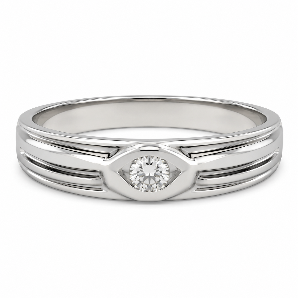 Pt950 Platinum Diamond Band with 0.13Ct GH/SI Diamonds – 8.18g High Polish Finish | Savya Jewels