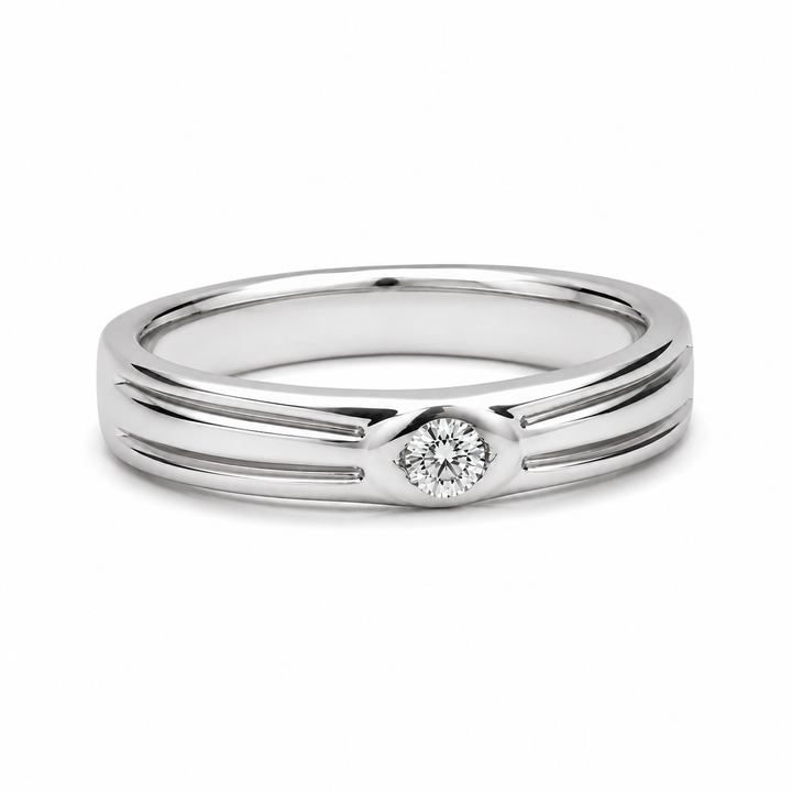 Pt950 Platinum Diamond Band with 0.13Ct GH/SI Diamonds – 8.18g High Polish Finish | Savya Jewels