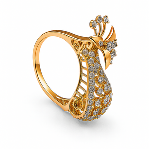 Best Designer Peacock Motif Diamond Ring in Meerut | Savya Jewels