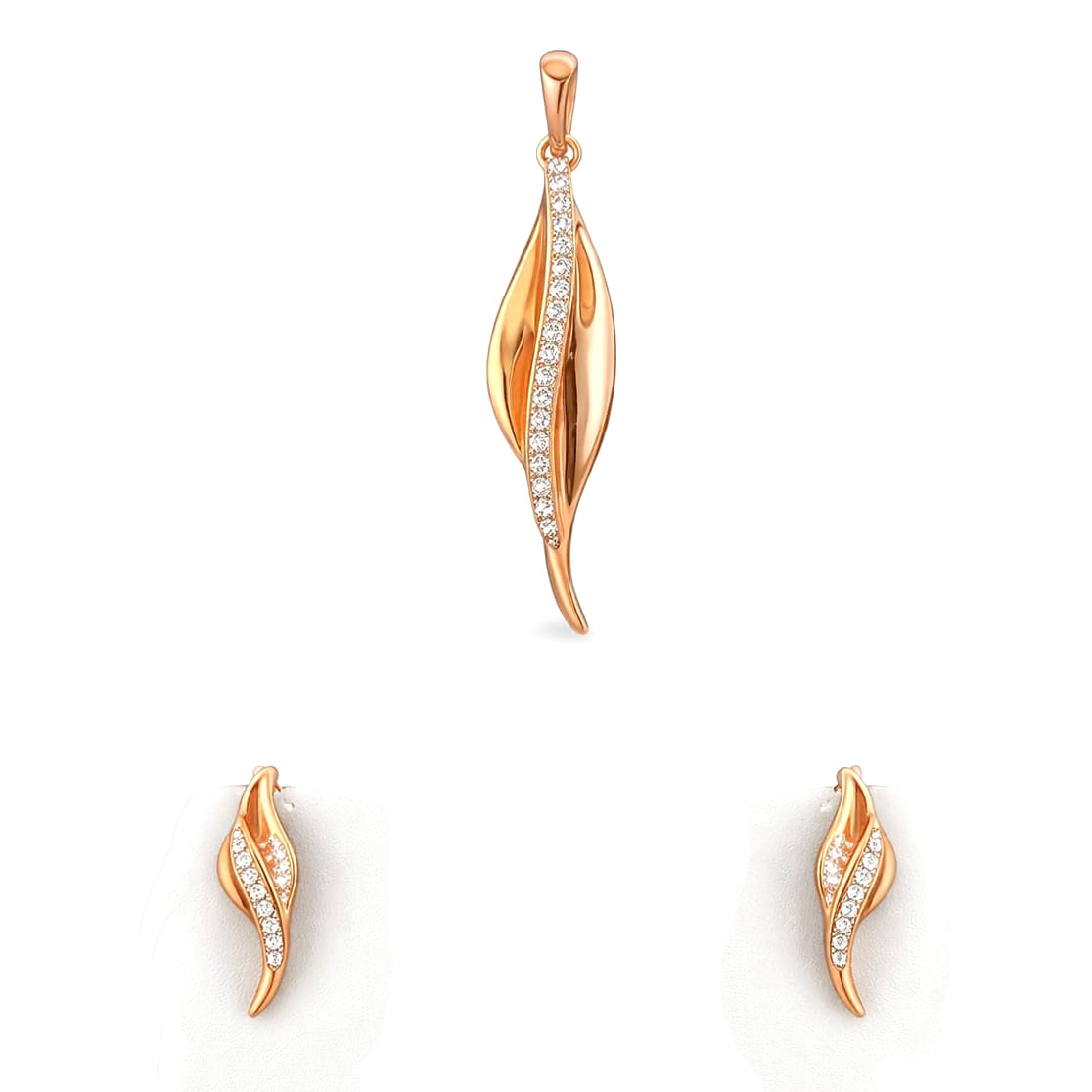 Best Eterna Wave Diamond Pendant Set in Meerut | Savya Jewels