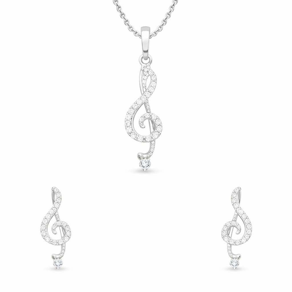 Best Melody Spark Diamond Pendant Set in Meerut | Savya Jewels