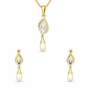 Best Pearl Grace Diamond Pendant Set in Meerut | Savya Jewels