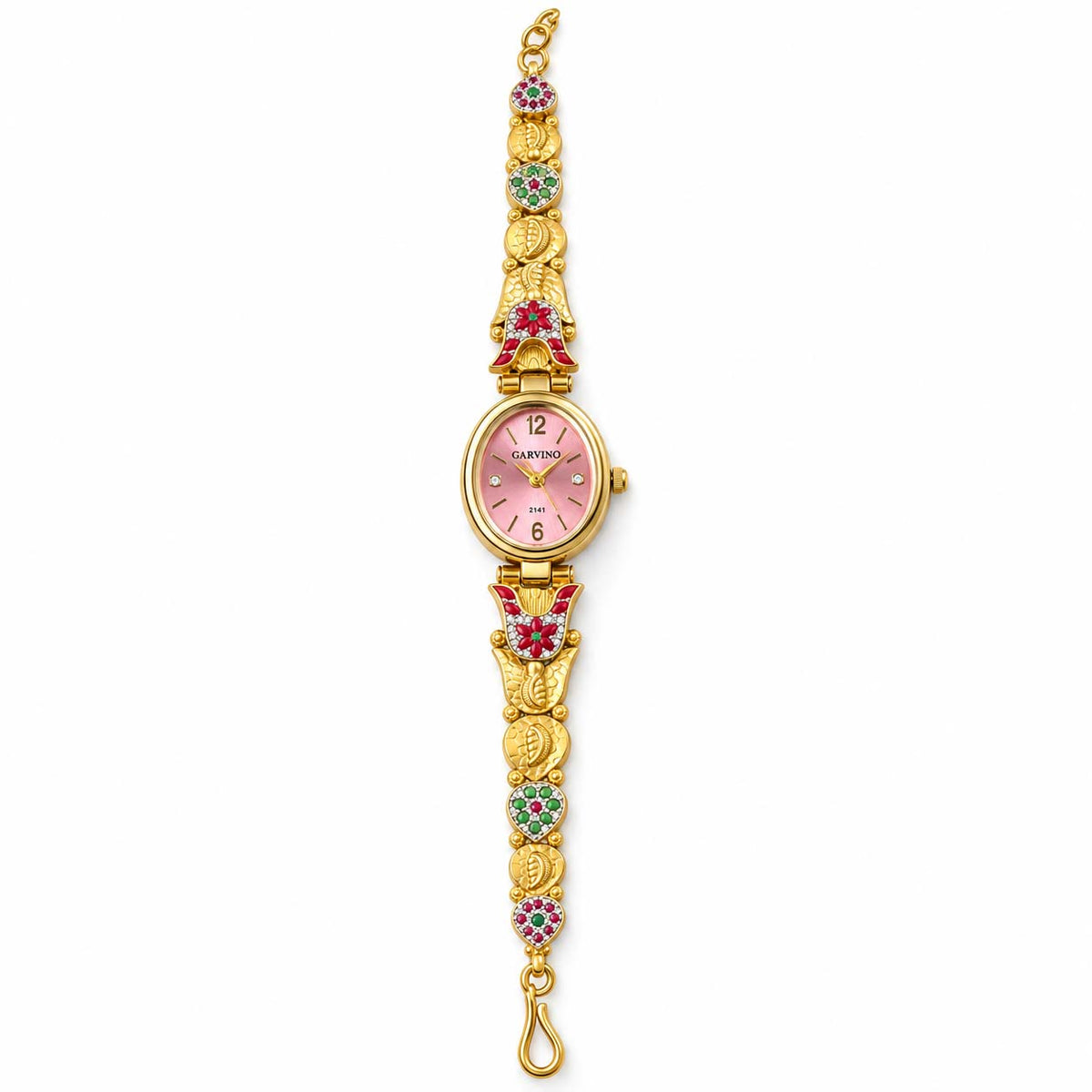 Pink Dial 925 Silver Ladies Watch with Gold-Tone Finish | Savya Jewels