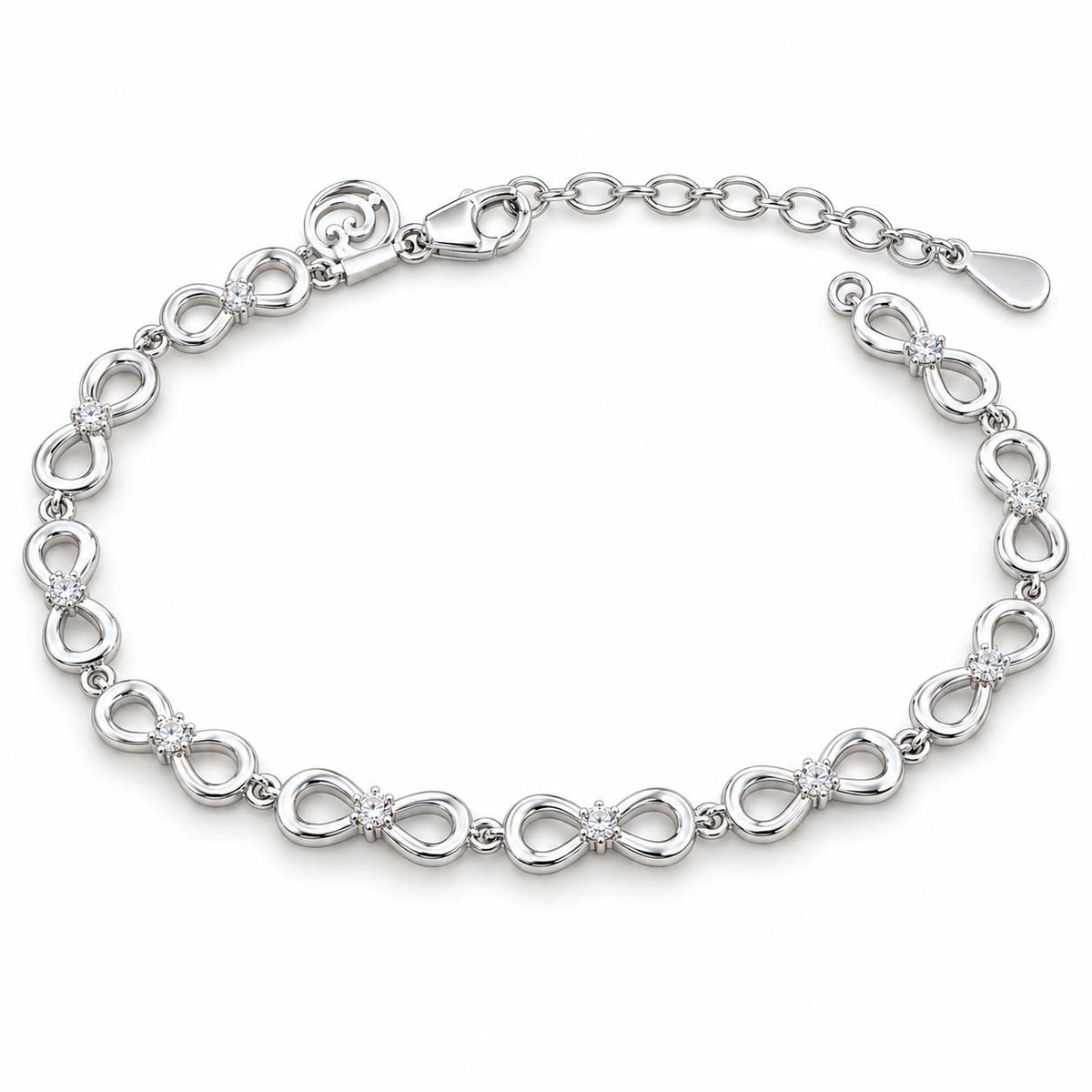 Infinity Silver Link Bracelet for Women | Savya Jewels