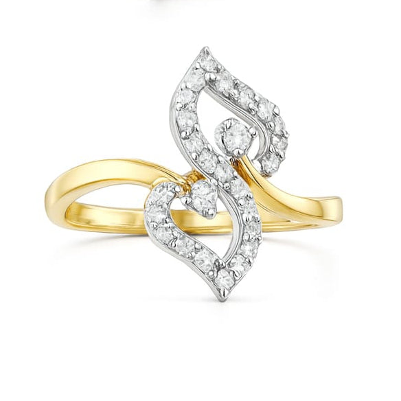 Best Dual Heart Swirl Diamond Ring in Meerut | Savya Jewels
