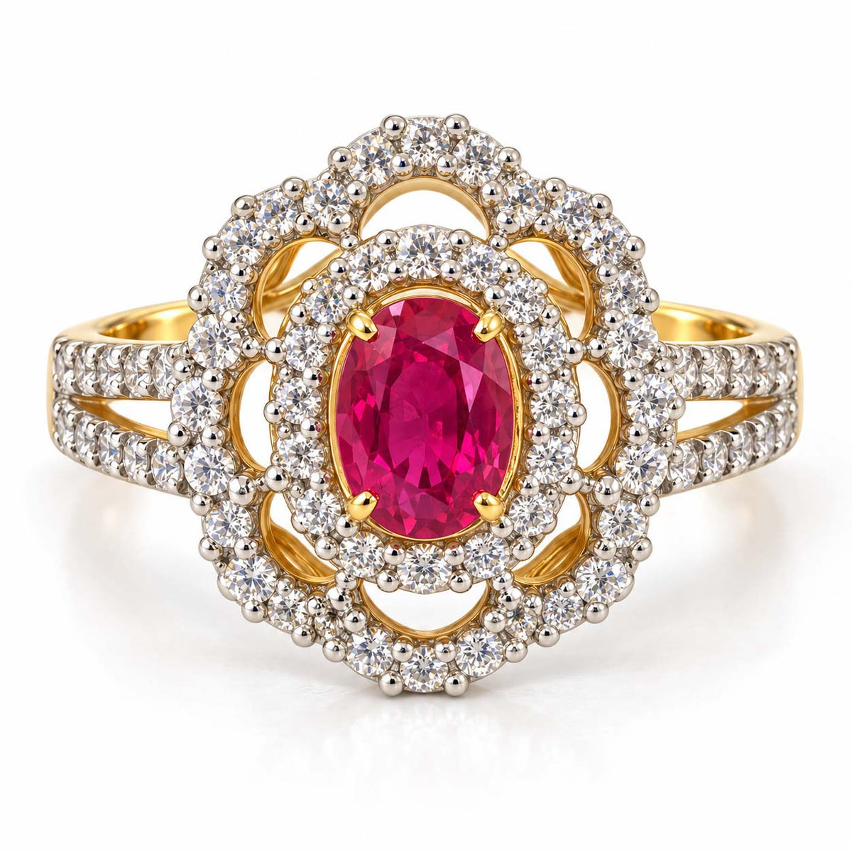 Ruby Bloom Diamond Cocktail Ring