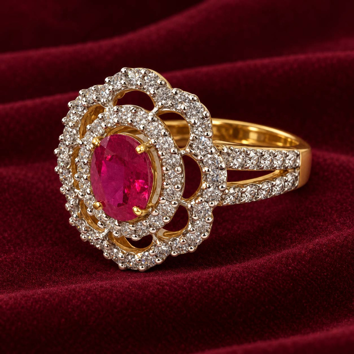 Ruby Bloom Diamond Cocktail Ring