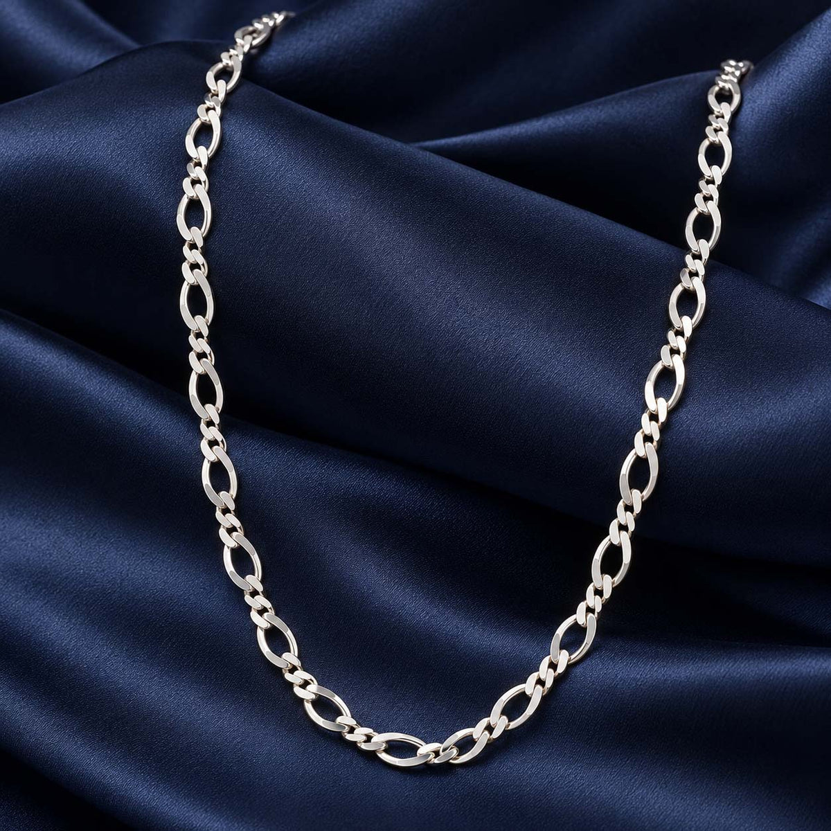 925 Sterling Silver Alternating Link Chain for Men, 10.600 g