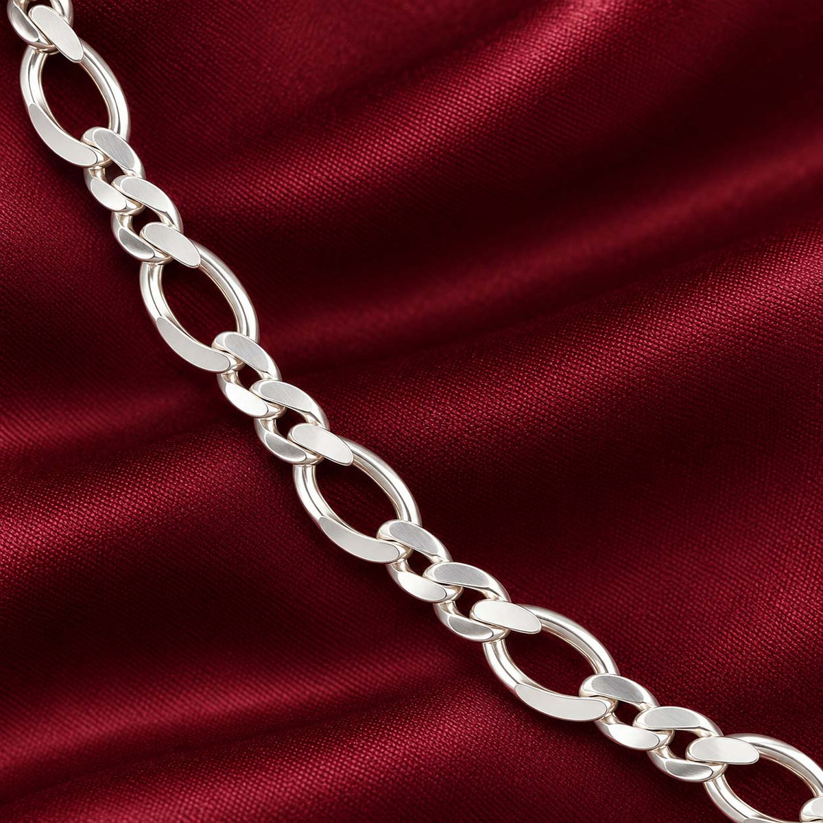 925 Sterling Silver Alternating Link Chain for Men, 10.600 g