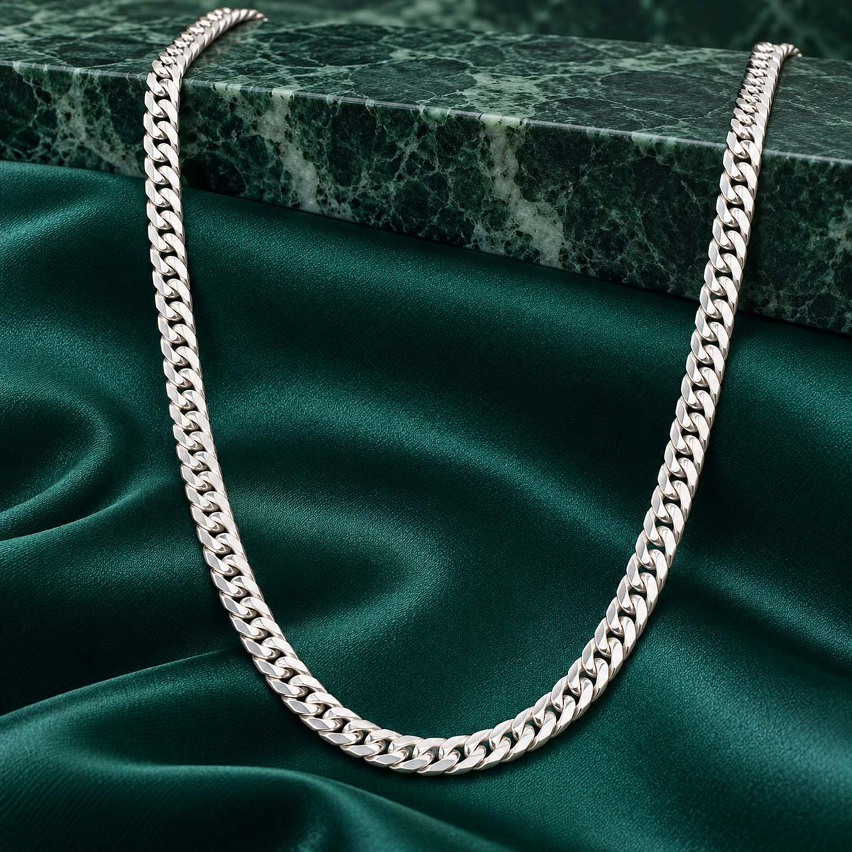 925 Sterling Silver Curb Chain for Men, 19.300 g