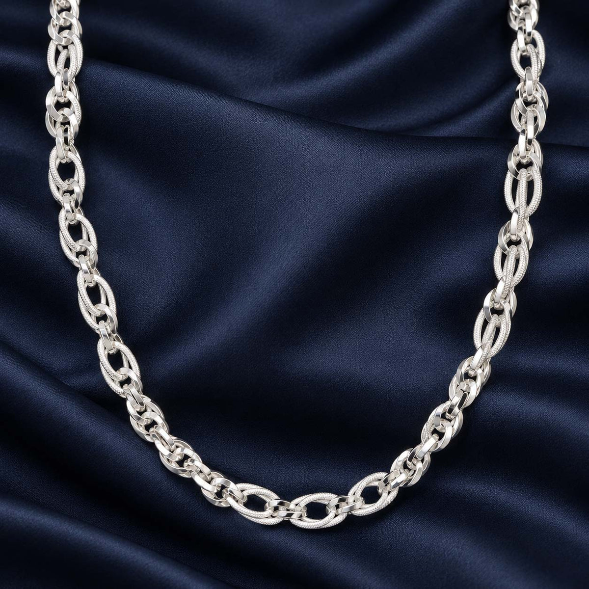 925 Sterling Silver Oval Link Chain for Men, 14.750 g