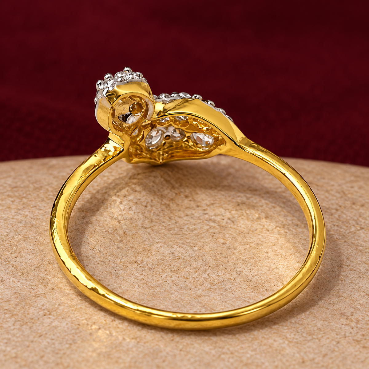 18K Gold Musical Note Diamond Ring