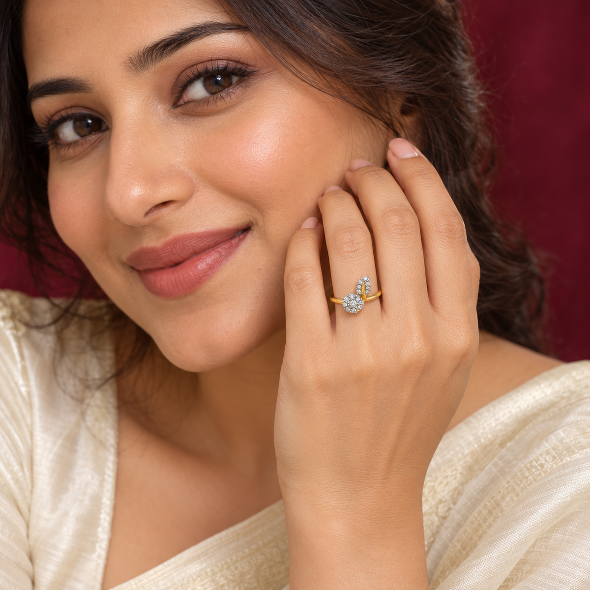 18K Gold Musical Note Diamond Ring
