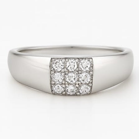 Men’s Minimalist White Gold Diamond Ring