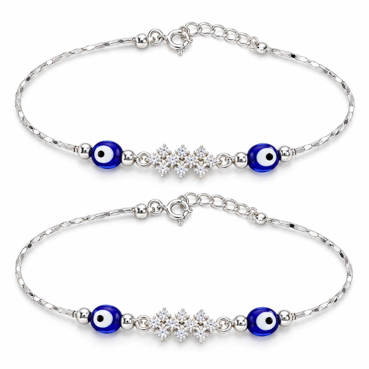 Blue Evil Eye 925 Sterling Silver Payal Anklets