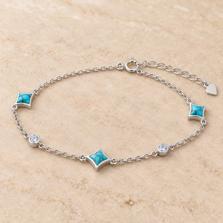 Rhombus Silver Link Bracelet for Women | Savya Jewels