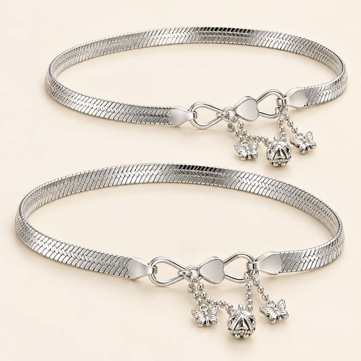 Floral Teardrop Charm 925 Sterling Silver Payal Anklets