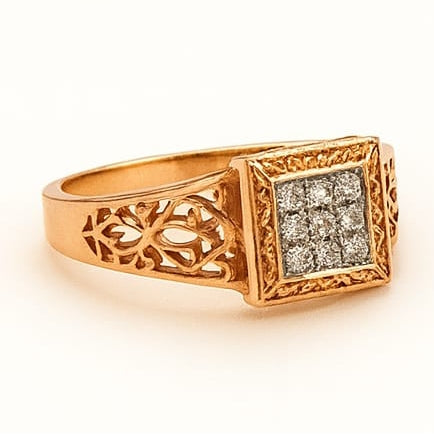 Men’s Heritage Filigree Diamond Ring in Gold