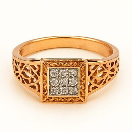 Men’s Heritage Filigree Diamond Ring in Gold