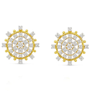 Premium Yellow Gold Round Diamond Tops | Savya Jewels | 18-kt-gold