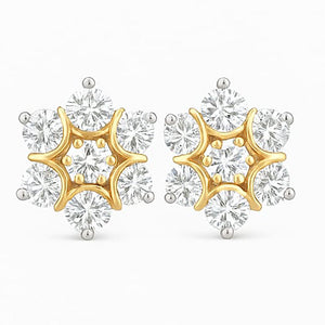 Best Dual-Tone Gold Diamond Tops | Premium Daily-Wear Earrings in Meerut | Savya Jewels