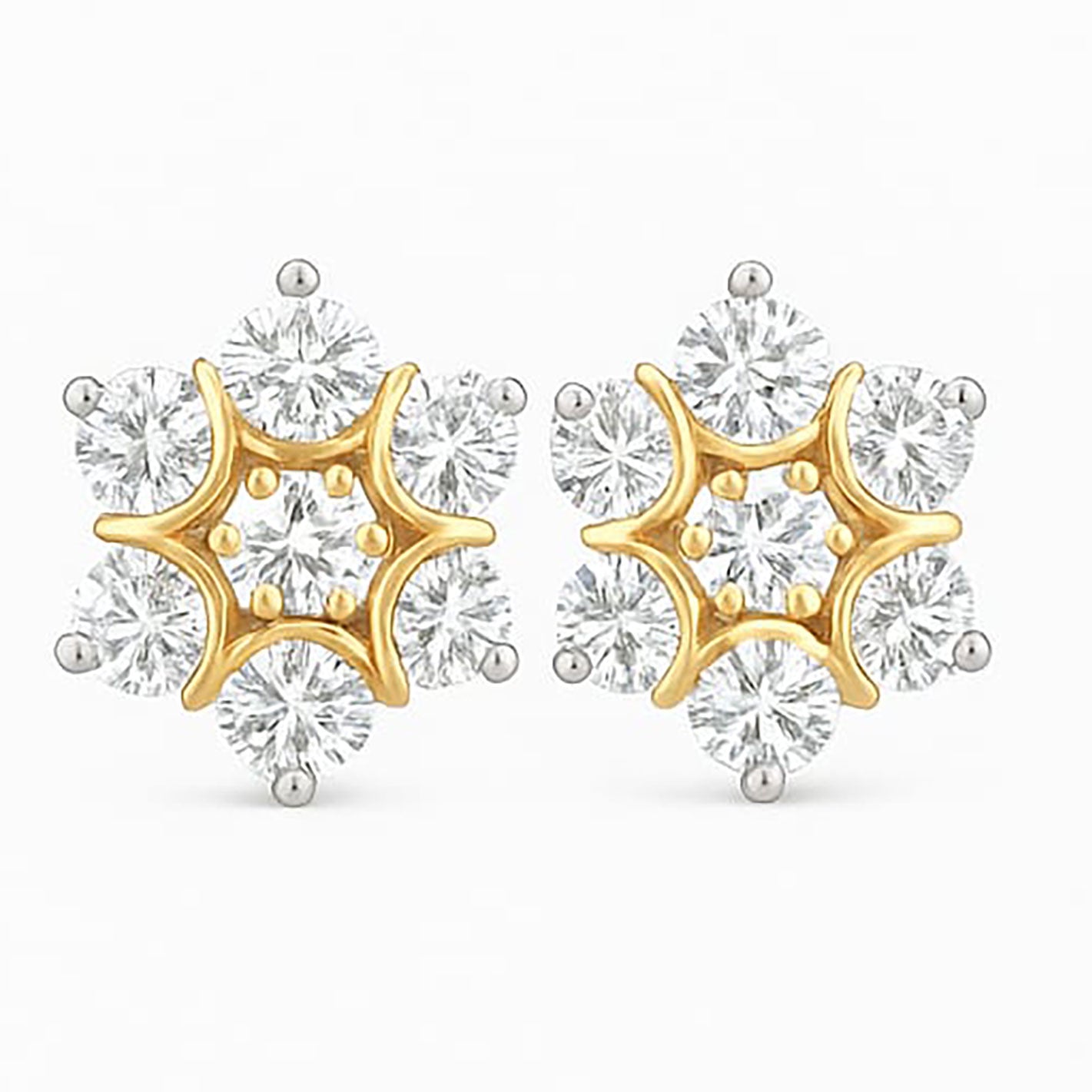 Best Dual-Tone Gold Diamond Tops | Premium Daily-Wear Earrings in Meerut | Savya Jewels