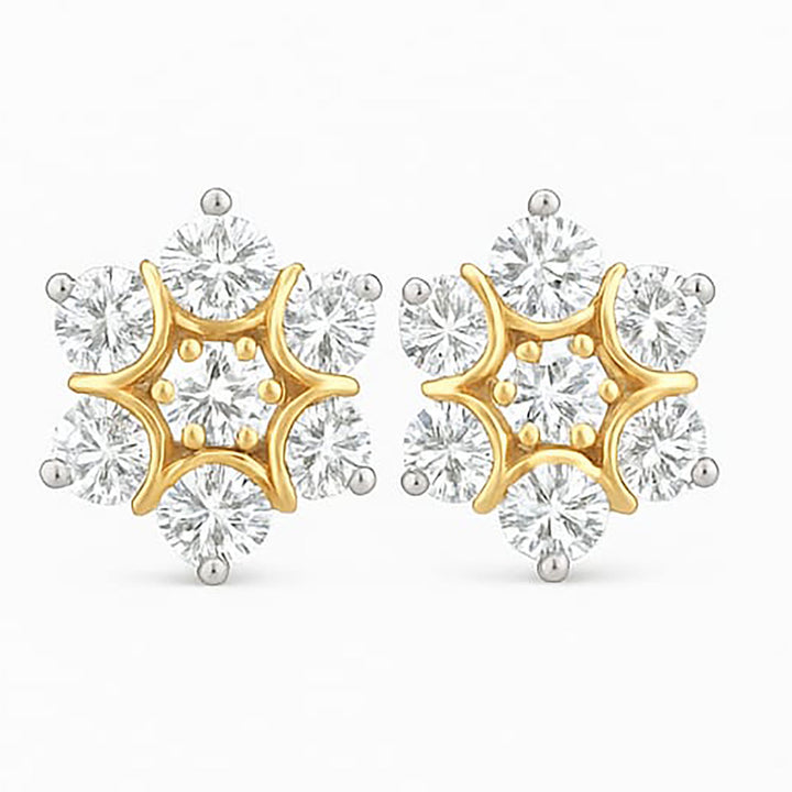 Best Dual-Tone Gold Diamond Tops | Premium Daily-Wear Earrings in Meerut | Savya Jewels