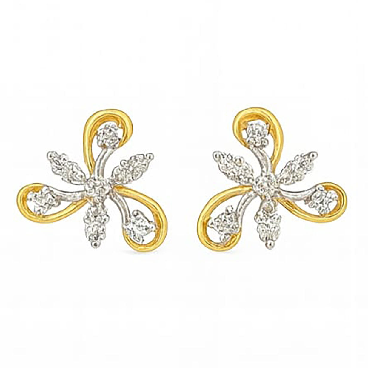 Best Contemporary Diamond Studs in 18K Gold in Meerut | Savya Jewels