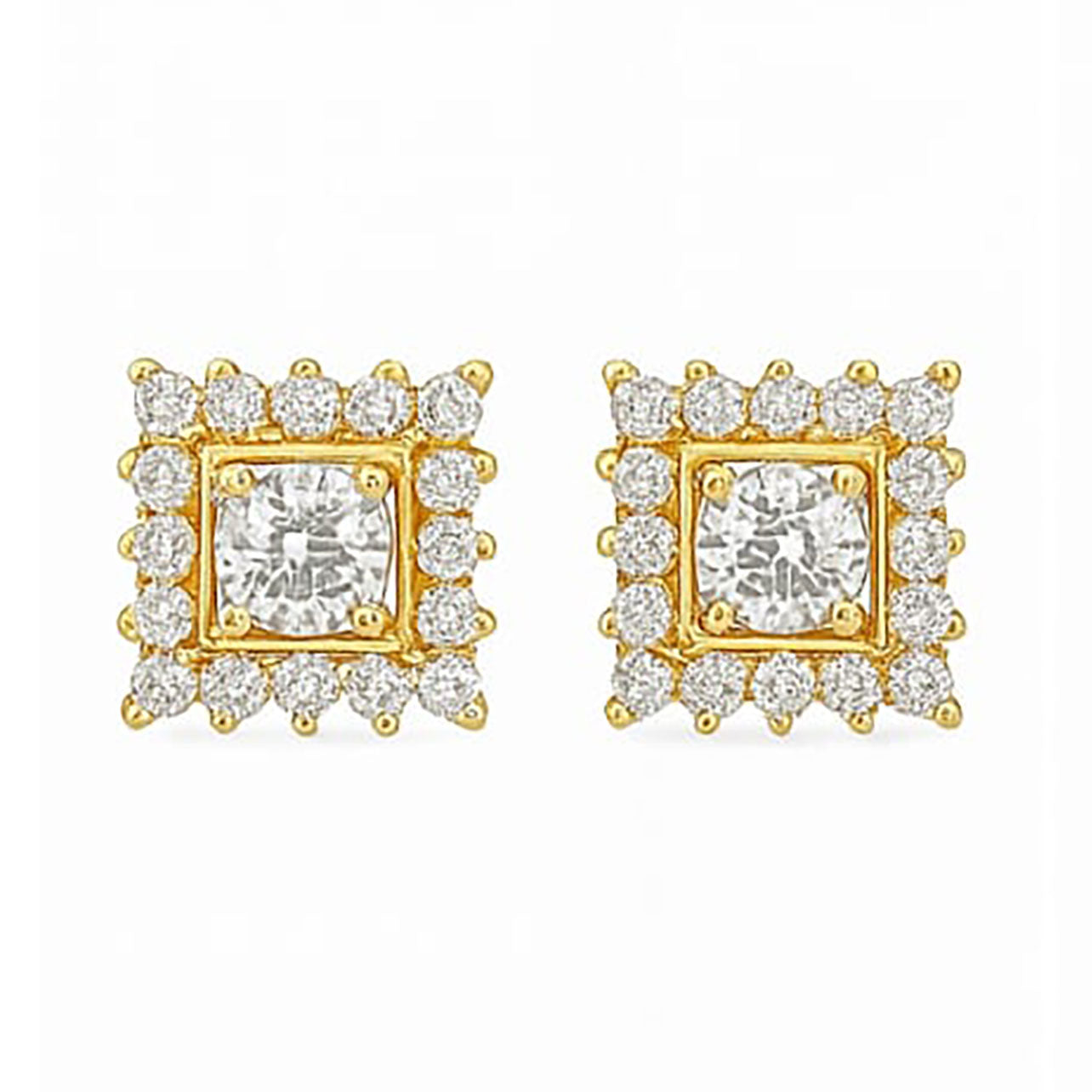 Two-Tone Diamond Stud Earrings | Savya Jewels | 14-kt-gold