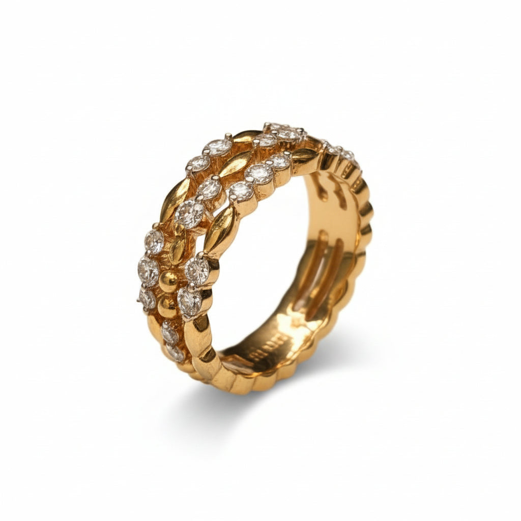 Royal Mesh Diamond Ring | Savya Jewels | 18Kt 18-kt-gold