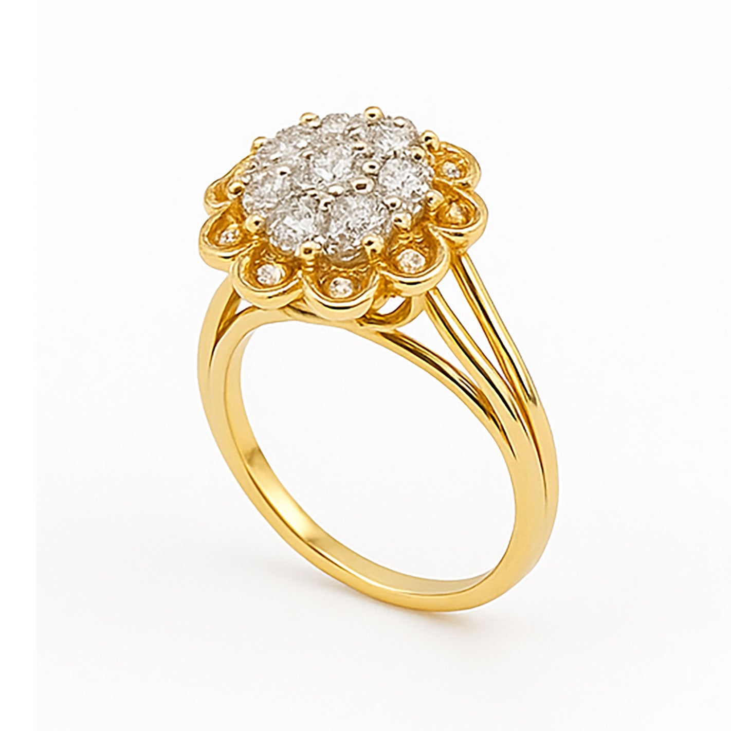 Best Daisy Aura Diamond Gold Ring in Meerut | Savya Jewels