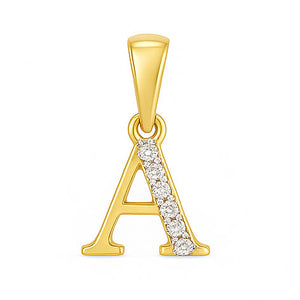 Signature Initial “A” Diamond Pendant – Gift Edition | Savya Jewels | 18-kt-gold