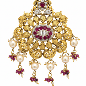 Antique Filigree Paisley Pendant Close-up