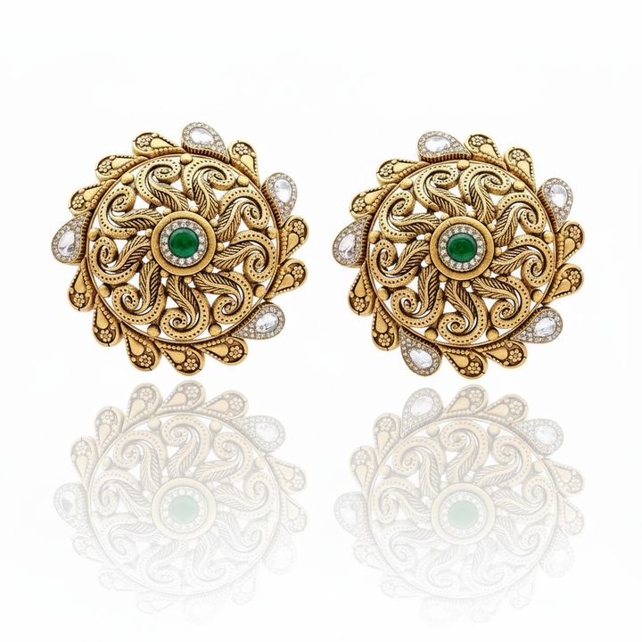 Antique Filigree Scroll Tops - Enhanced Yellow Gold