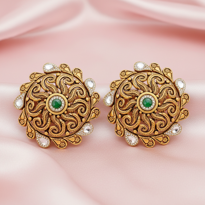 Antique Filigree Scroll Tops Standing on Satin
