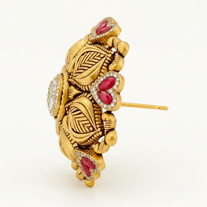 Antique Floral Ruby Tops Side View