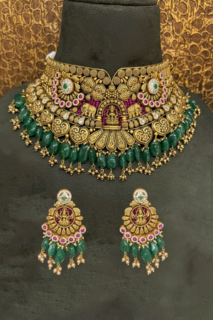 Antique Lakshmi Elephant Grand Choker Set on Bust