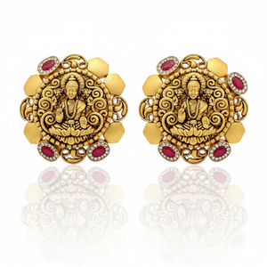 Antique Lakshmi Scroll Tops Pair with Reflection