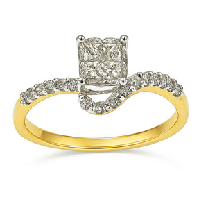Best Wave Band Princess Diamond Ring in Meerut | Savya Jewels